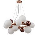 Rylee Circular Pendant, 12 x G9, Copper, Opal/Copper Glass additional 16