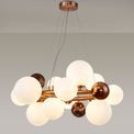 Rylee Circular Pendant, 12 x G9, Copper, Opal/Copper Glass additional 14