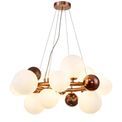 Rylee Circular Pendant, 12 x G9, Copper, Opal/Copper Glass additional 15