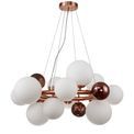 Rylee Circular Pendant, 12 x G9, Copper, Opal/Copper Glass additional 13
