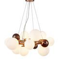 Rylee Circular Pendant, 12 x G9, Copper, Opal/Copper Glass additional 12