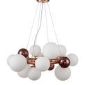 Rylee Circular Pendant, 12 x G9, Copper, Opal/Copper Glass additional 11