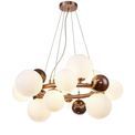 Rylee Circular Pendant, 12 x G9, Copper, Opal/Copper Glass additional 6