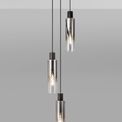 Brita Slim Round Pendant, 3 Light Adjustable E27, Black/Smoke Fade Glass additional 2