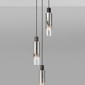Brita Slim Round Pendant, 3 Light Adjustable E27, Black/Smoke Fade Glass additional 1