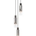 Brita Slim Round Pendant, 3 Light Adjustable E27, Black/Smoke Fade Glass additional 4