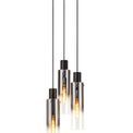 Brita Slim Round Pendant, 3 Light Adjustable E27, Black/Smoke Fade Glass additional 5