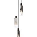 Brita Slim Round Pendant, 3 Light Adjustable E27, Black/Smoke Fade Glass additional 10