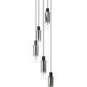 Brita Adjustable E27, Black/Smoke Fade Glass Slim Round Pendant 5 Light additional 4