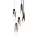 Brita Adjustable E27, Black/Smoke Fade Glass Slim Round Pendant 5 Light additional 5