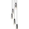 Brita Adjustable E27, Black/Smoke Fade Glass Slim Round Pendant 5 Light additional 9