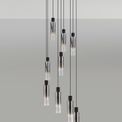 Brita Slim Round Pendant, 9 Light Adjustable E27, Black/Smoke Fade Glass additional 2