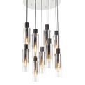 Brita Slim Round Pendant, 9 Light Adjustable E27, Black/Smoke Fade Glass additional 6