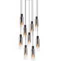 Brita Slim Round Pendant, 9 Light Adjustable E27, Black/Smoke Fade Glass additional 7