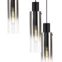 Brita Slim Round Pendant, 9 Light Adjustable E27, Black/Smoke Fade Glass additional 8