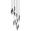 Brita Slim, 15 Light Adjustable E27, Black/Smoke Fade Glass Round Pendant additional 5