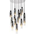 Brita Slim, 15 Light Adjustable E27, Black/Smoke Fade Glass Round Pendant additional 6