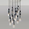 Brita Slim, 15 Light Adjustable E27, Black/Smoke Fade Glass Round Pendant additional 8
