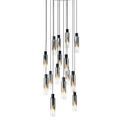 Brita Slim, 15 Light Adjustable E27, Black/Smoke Fade Glass Round Pendant additional 9