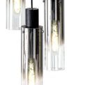 Brita Slim, 15 Light Adjustable E27, Black/Smoke Fade Glass Round Pendant additional 15
