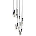 Brita Slim, 15 Light Adjustable E27, Black/Smoke Fade Glass Round Pendant additional 16
