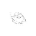 Samira Square Deep Recessed Spotlight, 1 x GU10, White Paintable Gypsum, Cut Out: L:123mmxW:123mm additional 15