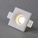 Samira Square Deep Recessed Spotlight, 1 x GU10, White Paintable Gypsum, Cut Out: L:123mmxW:123mm additional 3