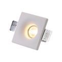 Samira Square Deep Recessed Spotlight, 1 x GU10, White Paintable Gypsum, Cut Out: L:123mmxW:123mm additional 8