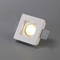 Samira Square Stepped Recessed Spotlight,  1 x GU10, White Paintable Gypsum, Cut Out: L:103mmxW:103mm additional 3