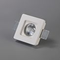 Samira Square Stepped Recessed Spotlight,  1 x GU10, White Paintable Gypsum, Cut Out: L:103mmxW:103mm additional 4