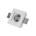Samira Square Stepped Recessed Spotlight,  1 x GU10, White Paintable Gypsum, Cut Out: L:103mmxW:103mm additional 8