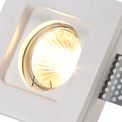 Samira Square Stepped Recessed Spotlight,  1 x GU10, White Paintable Gypsum, Cut Out: L:103mmxW:103mm additional 9