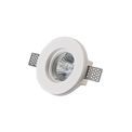 Samira Round Stepped Recessed Spotlight,  1 x GU10, White Paintable Gypsum, Cut Out: D:103mm additional 8