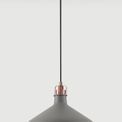 Bronx Medium Lighting Pendant, 1 x E27, Sand Grey/Copper/White additional 1