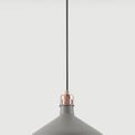 Bronx Medium Lighting Pendant, 1 x E27, Sand Grey/Copper/White additional 2