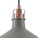 Bronx Medium Lighting Pendant, 1 x E27, Sand Grey/Copper/White additional 6