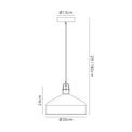 Bronx Medium Lighting Pendant, 1 x E27, Sand Grey/Copper/White additional 10