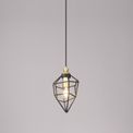 Destiny Small Pendant, 1 x E27, Painted Gold &amp; Sand Black additional 1