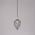 Destiny Small Pendant, 1 x E27, Painted Gold &amp; Sand Black additional 2
