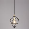 Destiny Medium Pendant, 1 x E27, Painted Gold &amp; Sand Black additional 1