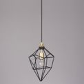 Destiny Medium Pendant, 1 x E27, Painted Gold &amp; Sand Black additional 2