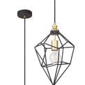 Destiny Medium Pendant, 1 x E27, Painted Gold &amp; Sand Black additional 4