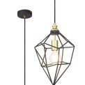 Destiny Medium Pendant, 1 x E27, Painted Gold &amp; Sand Black additional 3