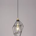 Destiny Large Pendant, 1 x E27, Painted Gold &amp; Sand Black additional 1