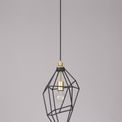 Destiny Large Pendant, 1 x E27, Painted Gold &amp; Sand Black additional 2