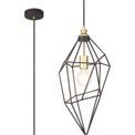 Destiny Large Pendant, 1 x E27, Painted Gold &amp; Sand Black additional 3