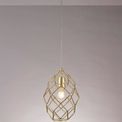 Evie Curved Cylinder Pendant, 1 x E27, Polished Brass additional 1