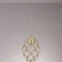 Evie Curved Cylinder Pendant, 1 x E27, Polished Brass additional 2