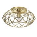 Evie Polished Brass Flush Ceiling Light for E27 Bulb additional 4