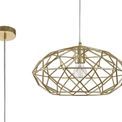 Evie Elliptical Sphere Pendant, 1 x E27, Polished Brass additional 3